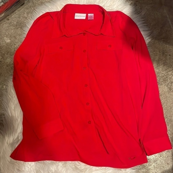 ALFRED Dunner Red Button Down Shirt - Picture 1 of 6